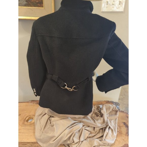 Talbots Wool Mohair Coat Womens Size 6 Black Toggle Front Button Jacket - Picture 3 of 11